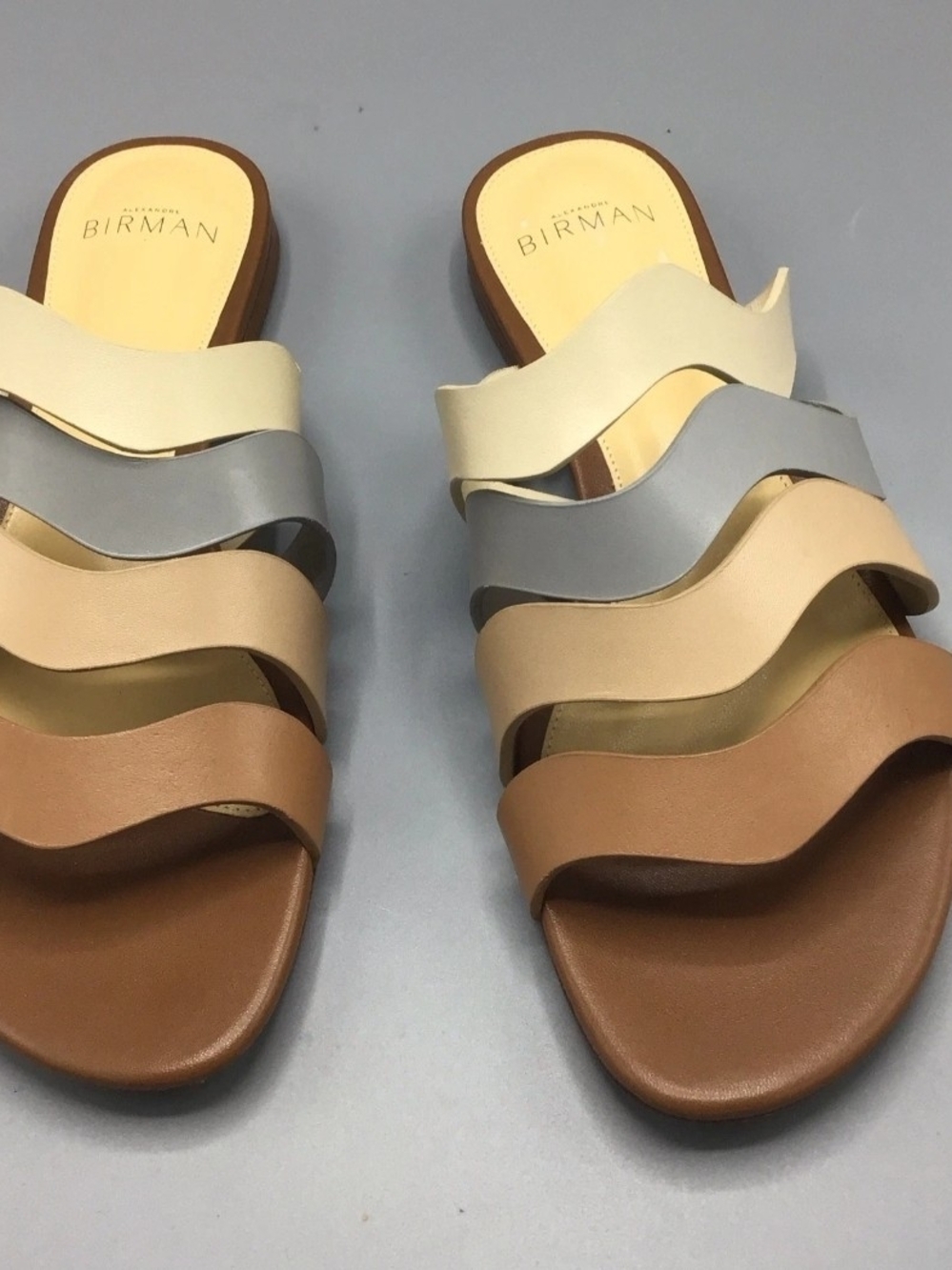 Alexandre Birman Multicolor Wavy Strap Slide Sandals